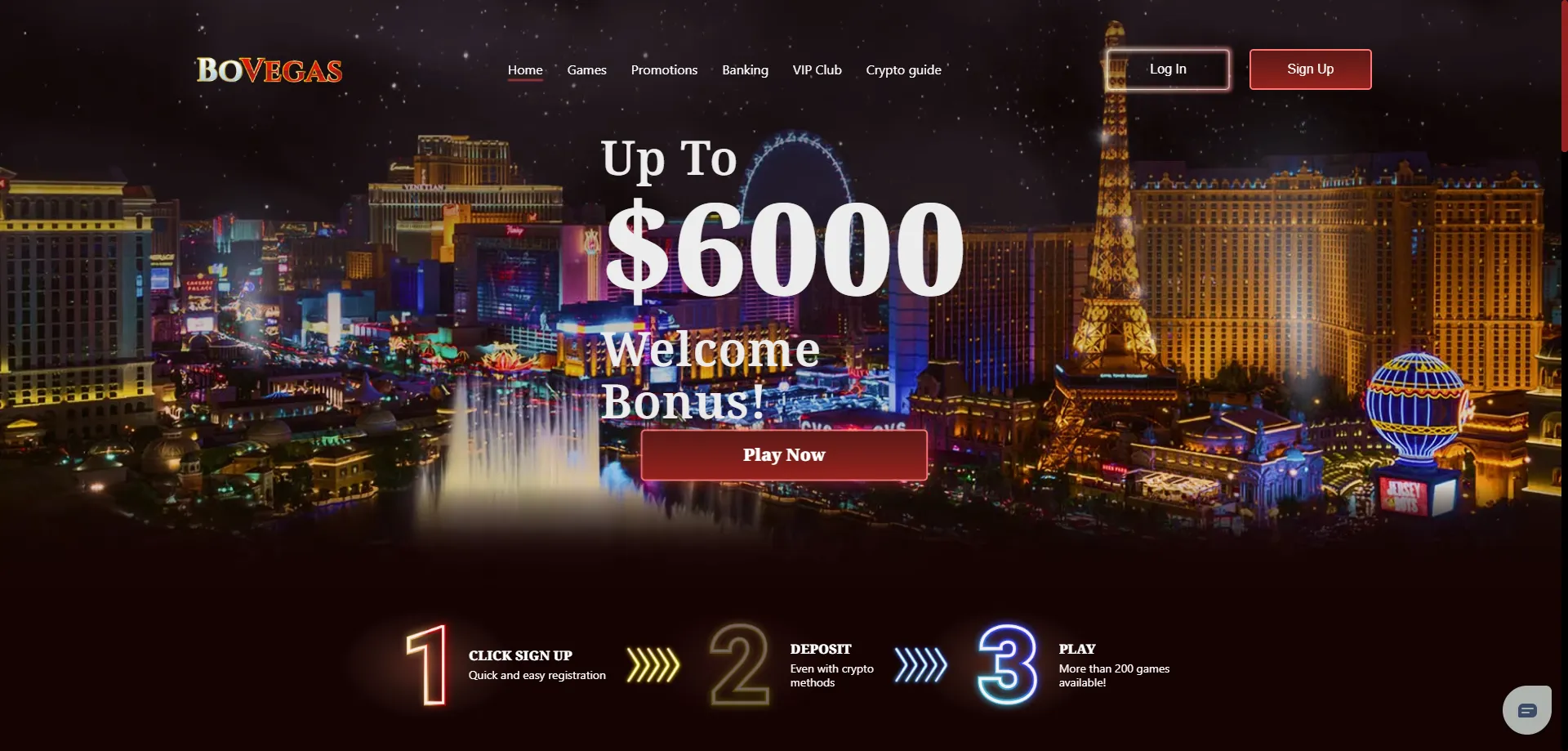 Bovegas Casino official homepage overview and platform features