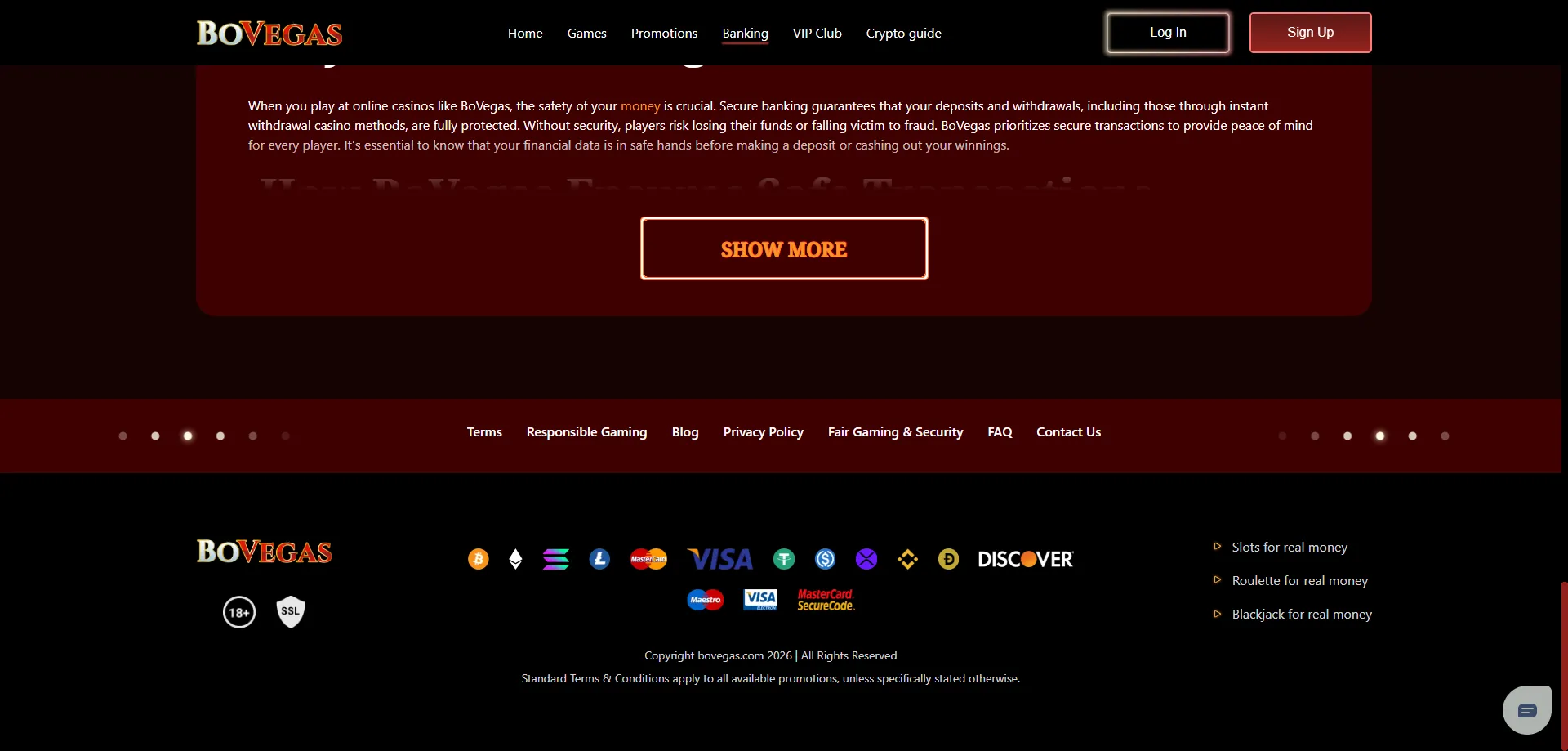Bovegas Casino mobile play on iOS and Android devices